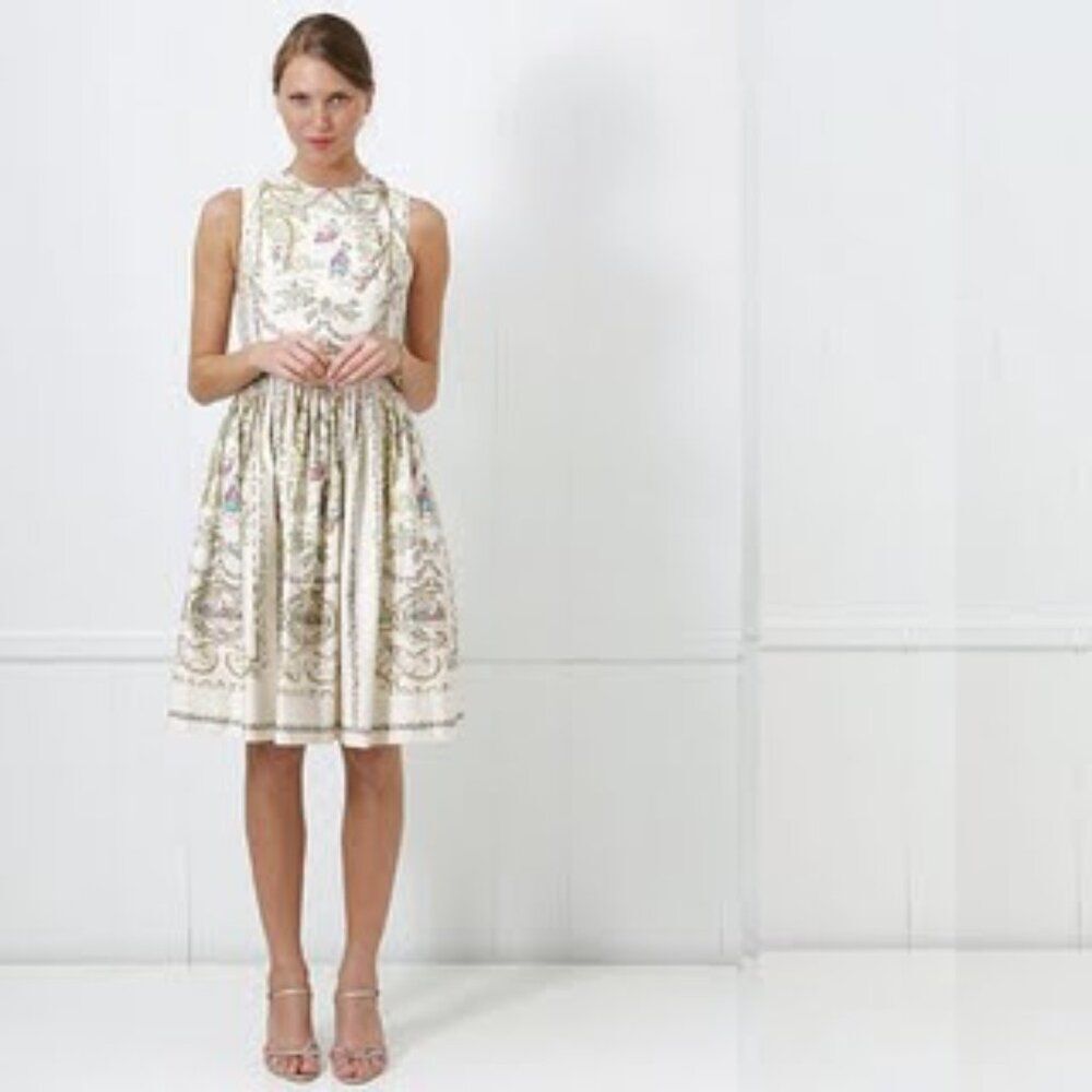 NWT VTG J Crew 2 Versailles Collectors RARE 50s Bow Coquette French Toile Dress